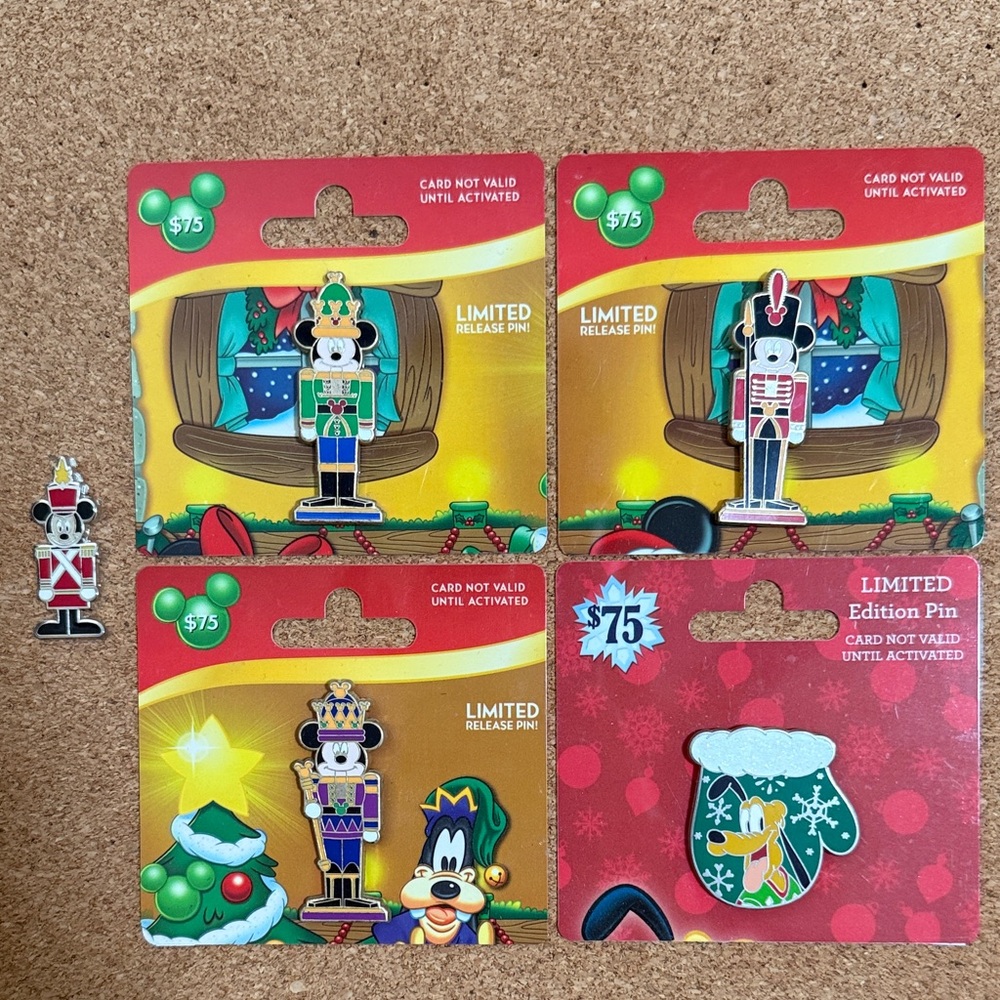 Disney Holiday Nutcracker Soldier Gift Card Pins